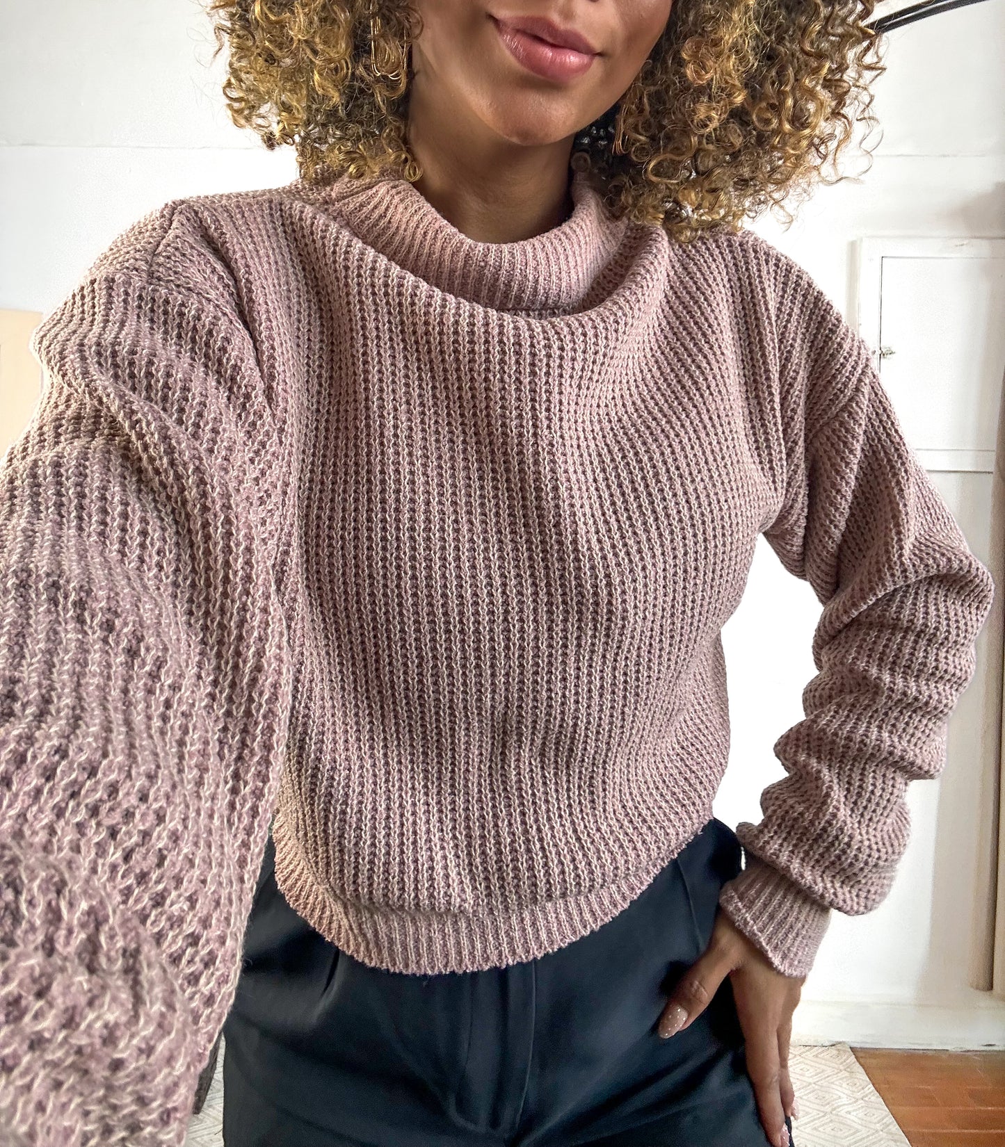 Blusa Tricot manga longa gola
