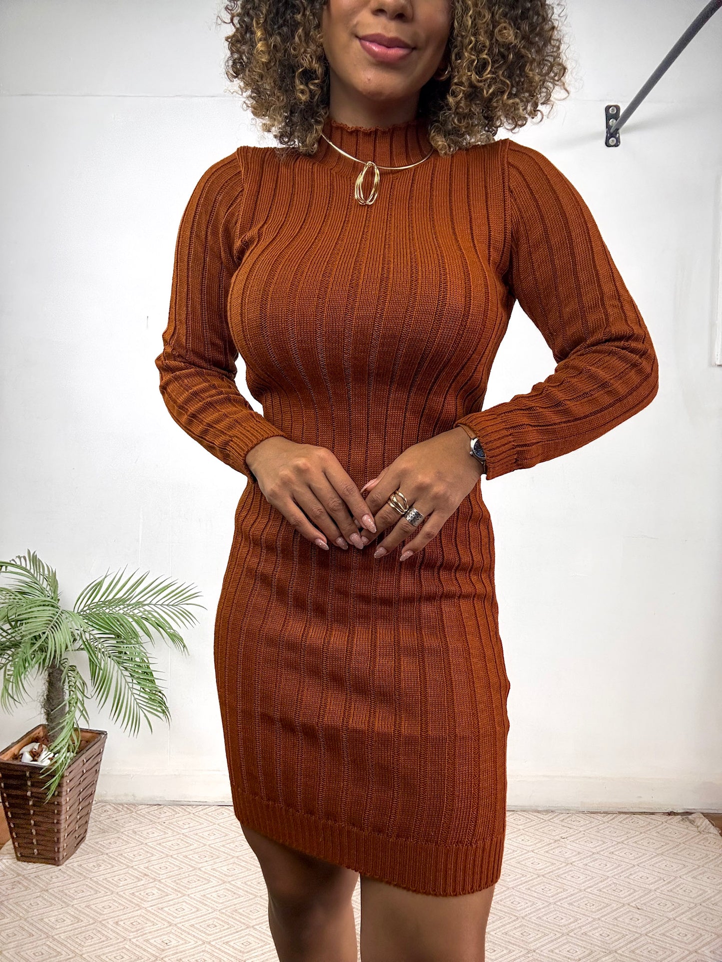 vestido tricot modal manga longa PROMO