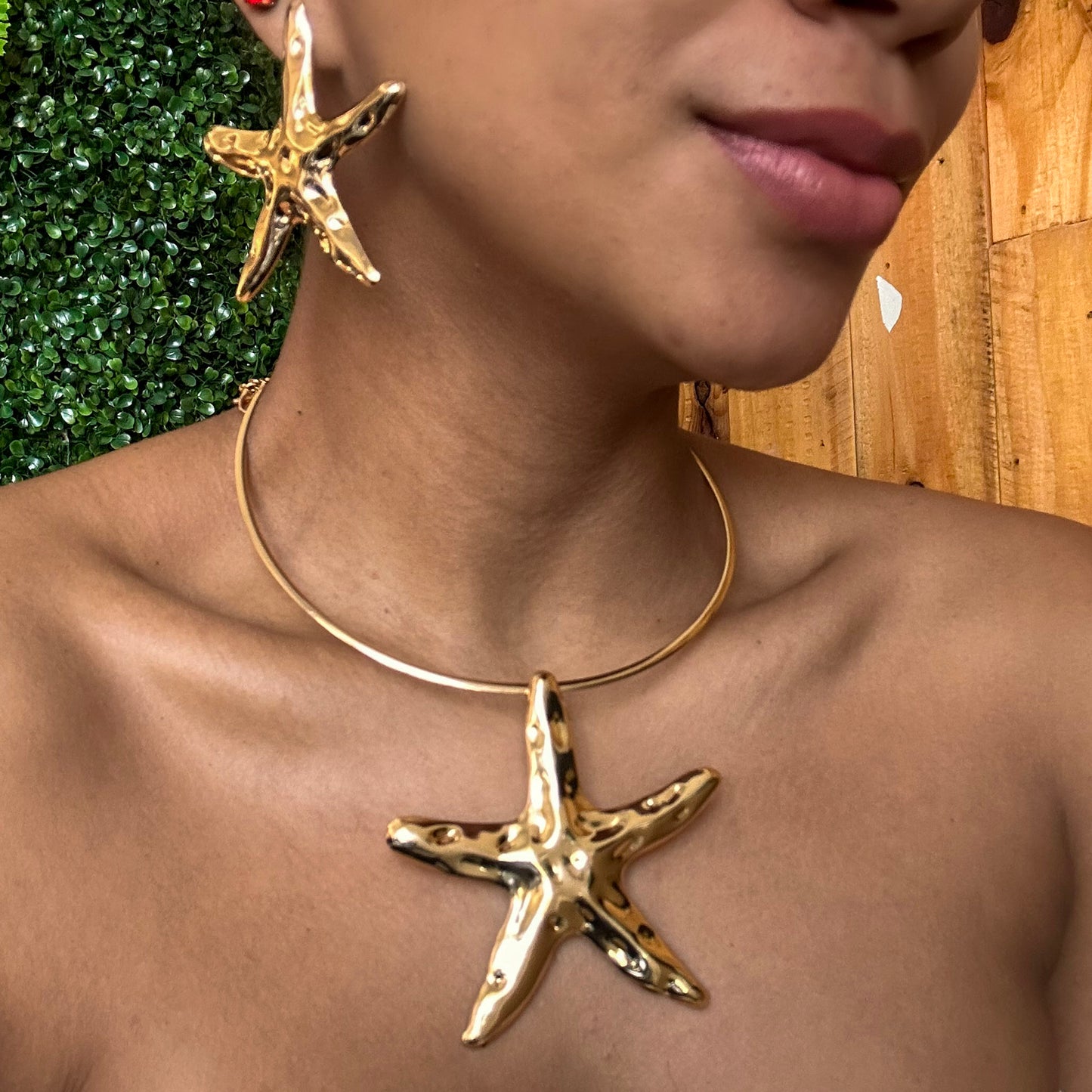 colar estrela choker estrela brinco e colar conjunto