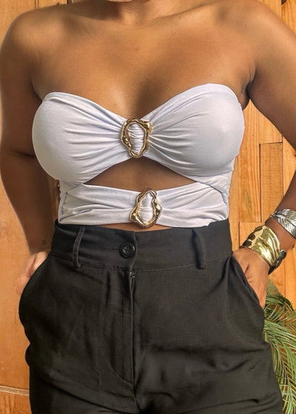 Body maio poliamida luxo detalhe dourado