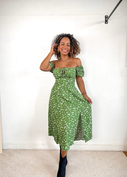 vestido corset romântica camponesa manginha