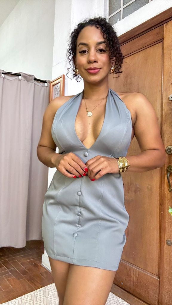 vestido beatriz alfaiataria decote curto PROMO