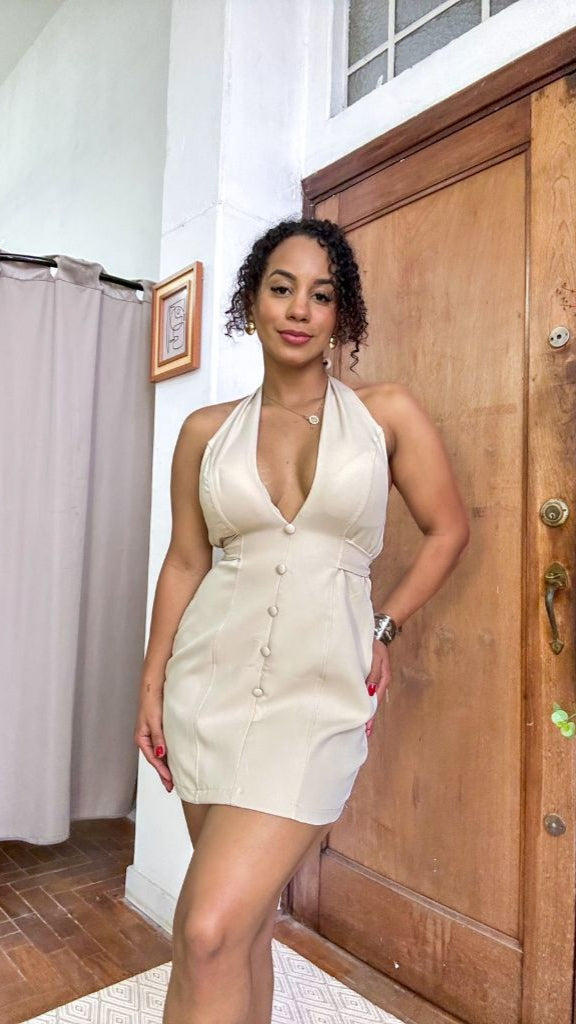 vestido beatriz alfaiataria decote curto PROMO