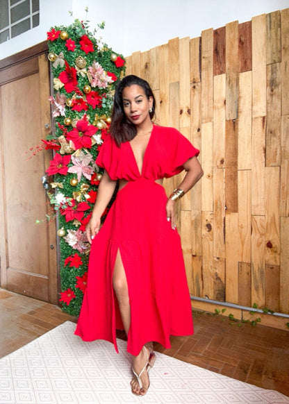 Vestido Mídi Longo com fenda do  P ao G2 Plus Size
