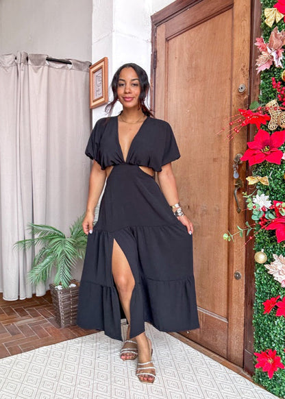 Vestido Mídi Longo com fenda do  P ao G2 Plus Size
