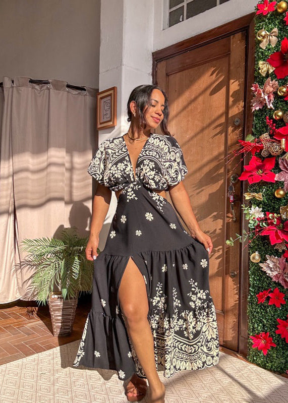Vestido Mídi Longo com fenda do  P ao G2 Plus Size
