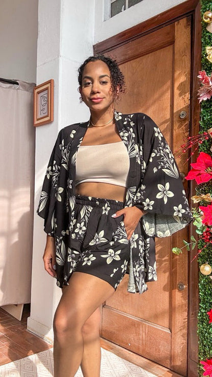Conjunto luxo kinomo viscolinho calça pantalona e short