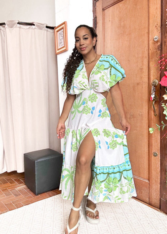 Vestido Mídi Longo com fenda do  P ao G2 Plus Size