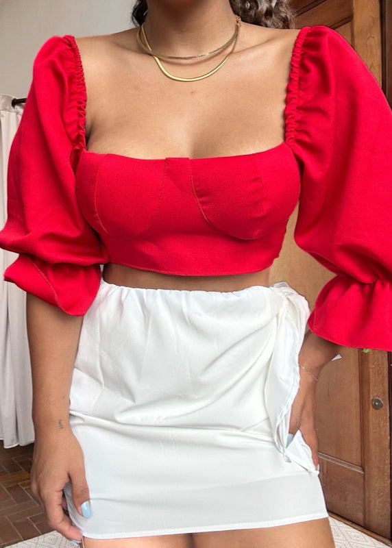 Cropped manguinha bojo retrô PROMO