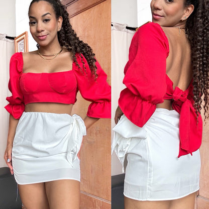 Cropped manguinha bojo retrô PROMO
