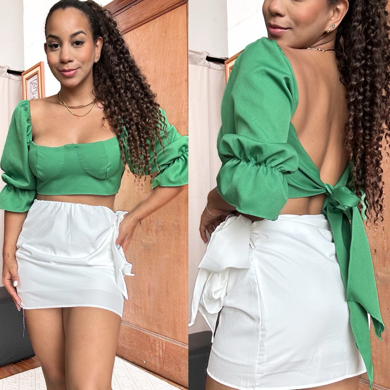 Cropped manguinha bojo retrô PROMO