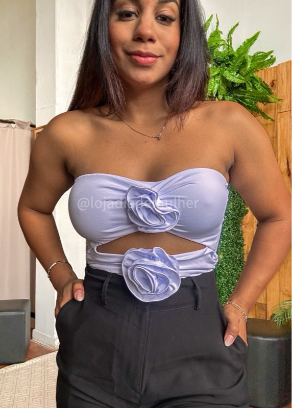 Body poliamida flor luxo tomara que caia PROMO