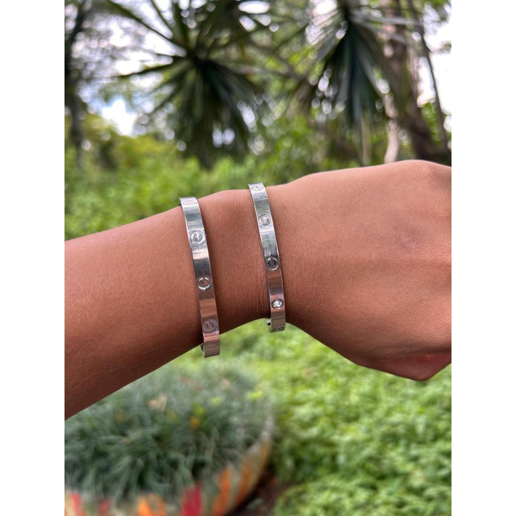 kit 3 pulseiras aço inoxidável nao escurece virginia