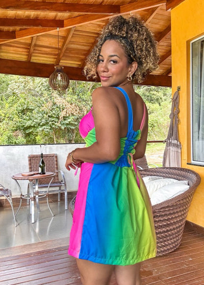 Macaquinho inspiração farm corset romântico curto PROMO