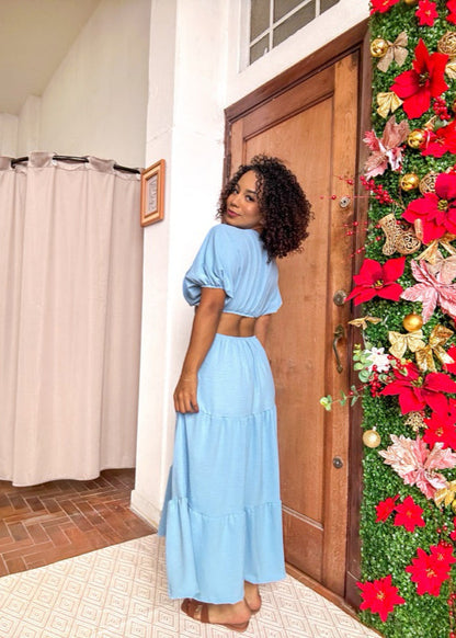 Vestido Mídi Longo com fenda do  P ao G2 Plus Size