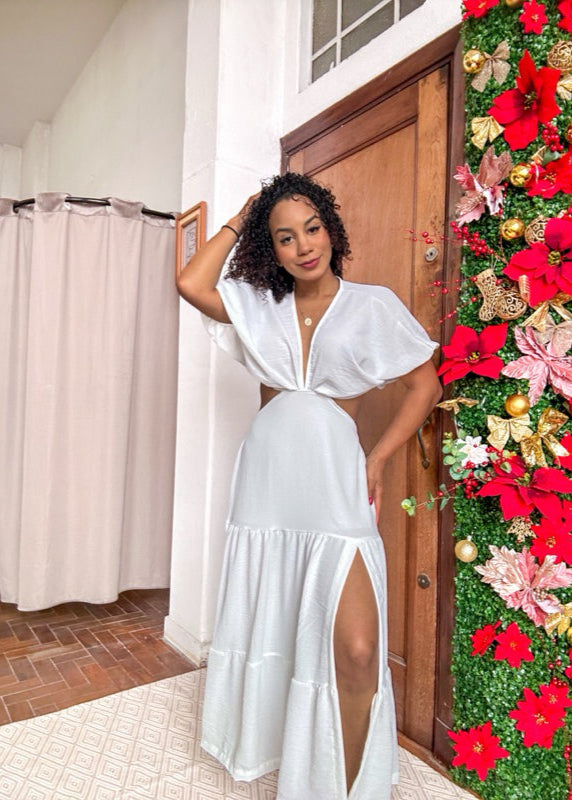 Vestido Mídi Longo com fenda do  P ao G2 Plus Size
