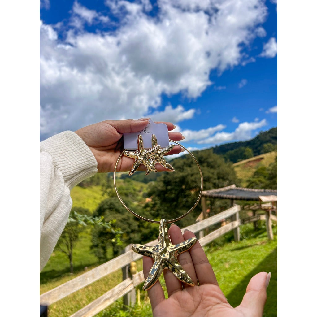 colar estrela choker estrela brinco e colar conjunto