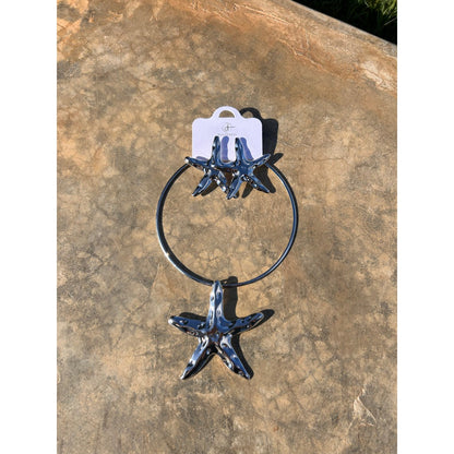 colar estrela choker estrela brinco e colar conjunto