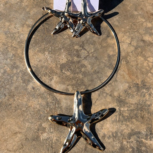 colar estrela choker estrela brinco e colar conjunto