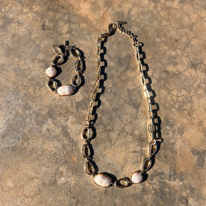 colar e pulseira corrente perola biju feminino acessorios