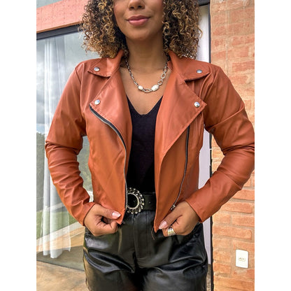 jaqueta couro fake P ao plus size inverno quentinha curta Cropped