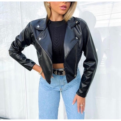 jaqueta couro fake P ao plus size inverno quentinha curta Cropped