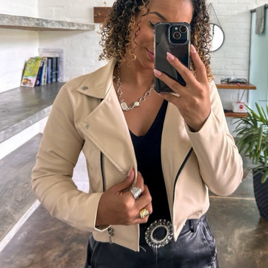 jaqueta couro fake P ao plus size inverno quentinha curta Cropped