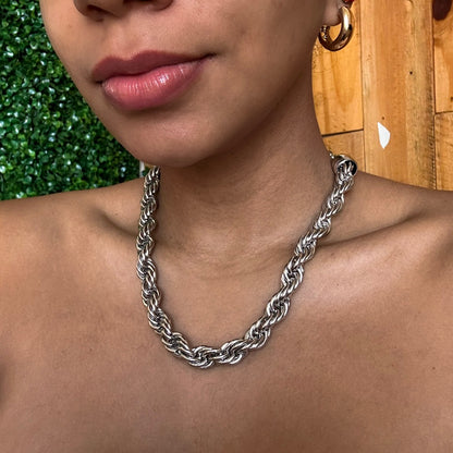 Colar Cordão Baiano trançado Grosso Folheado Choker corrente