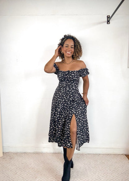 vestido corset romântica camponesa manginha