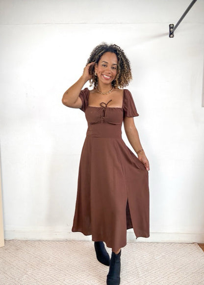 vestido corset romântica camponesa manginha