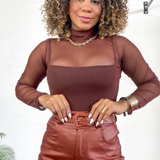 Body manga longa tule