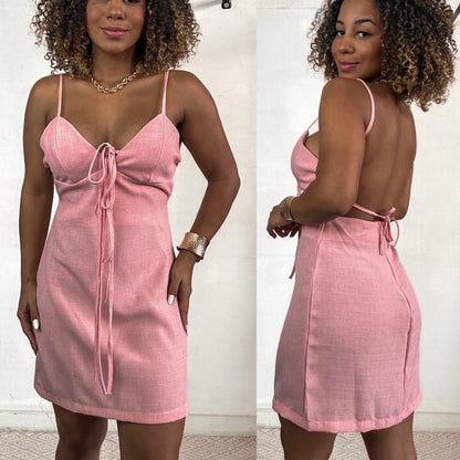 vestido alcinha decote linho romântico PROMO