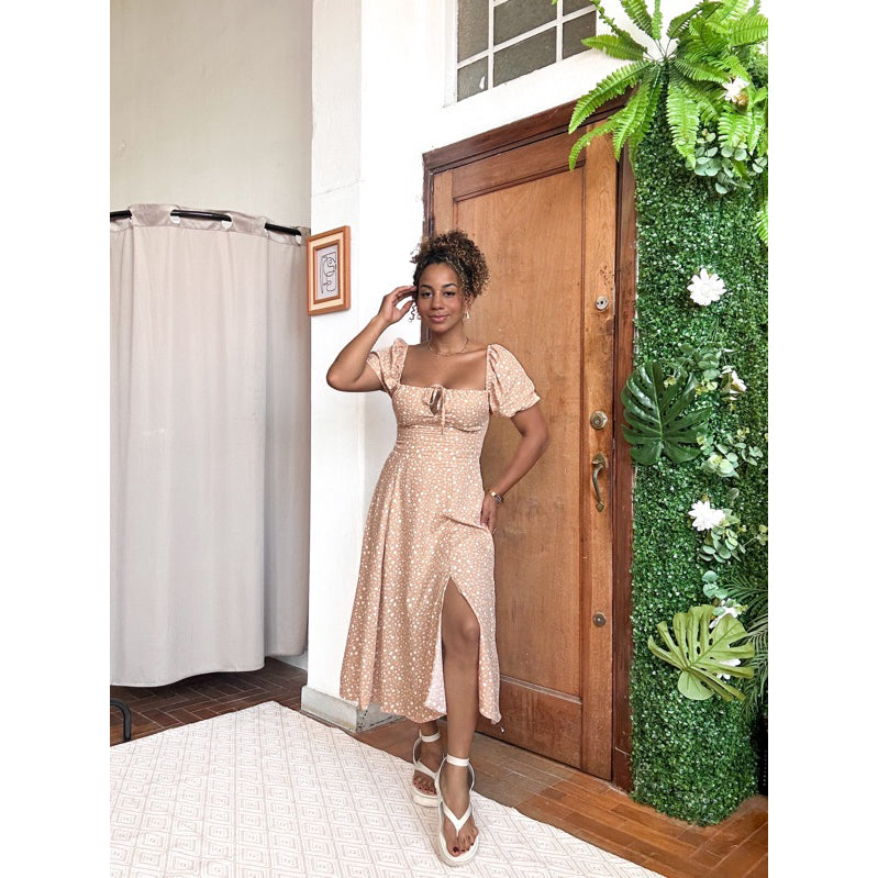 vestido corset romântica camponesa manginha