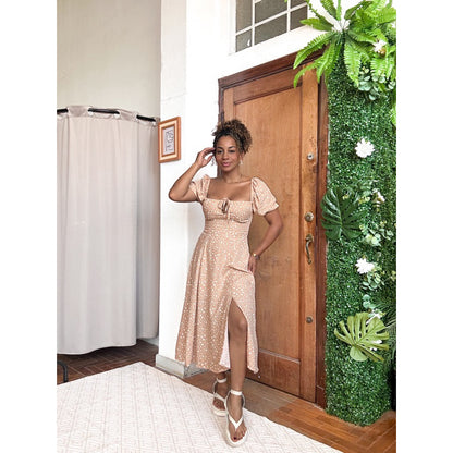 vestido corset romântica camponesa manginha