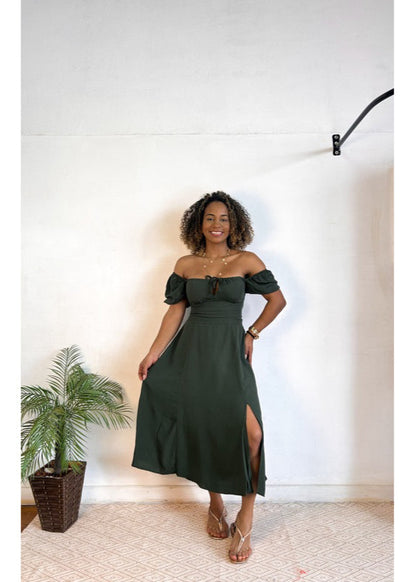 vestido corset romântica camponesa manginha